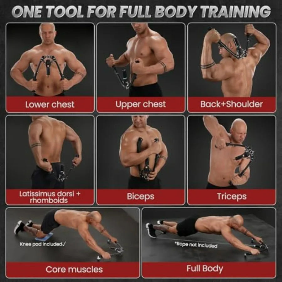 Arm Trainer 3 In 1 Hydraulic Chest Workout Equipment With Ab Roller