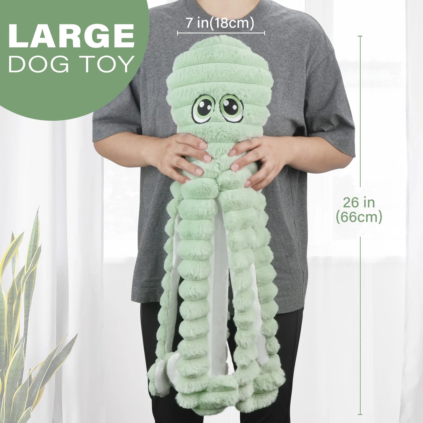 Octopus Design Squeaky Plush Dog Toy Grinding Teeth