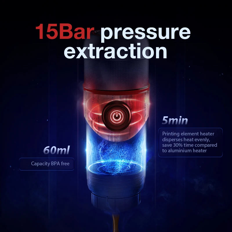 HiBREW Portable DC12V Espresso Coffee Maker For Car And Home
