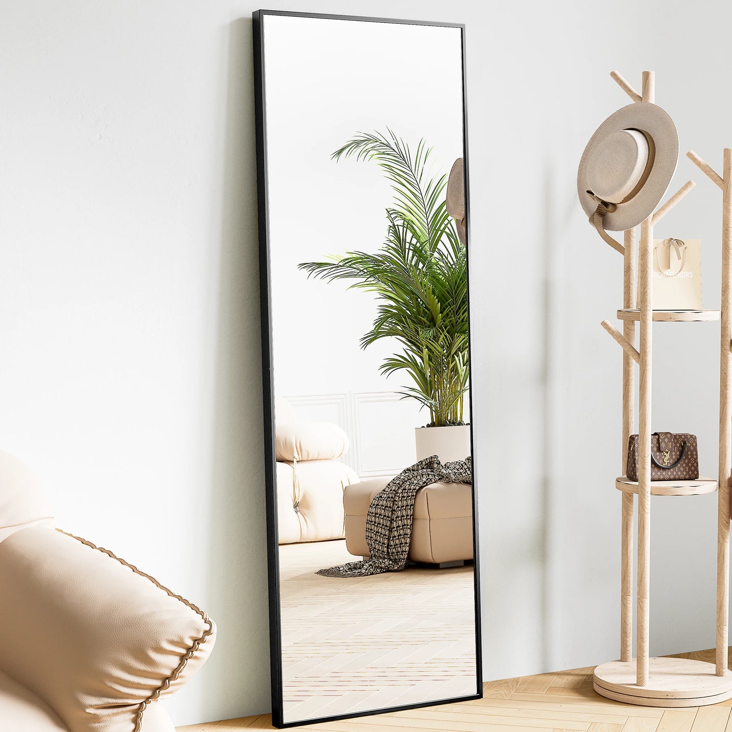 JHK Body Wall Mirror With Aluminum Frame For Living Room