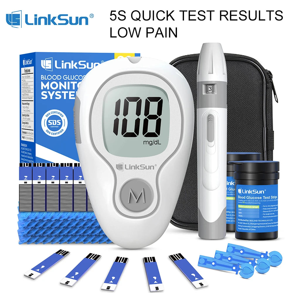 Linksun Blood Glucose Meter G4253 Glucometer Diabetes Tester Kit
