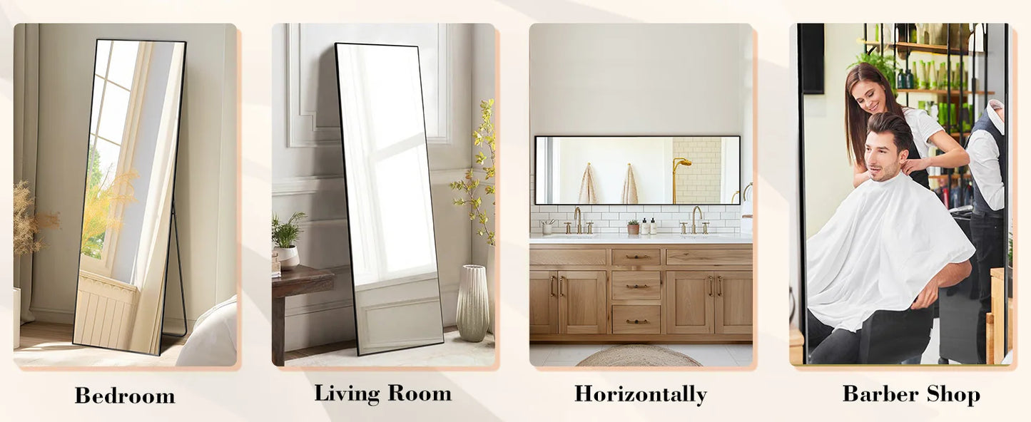JHK Body Wall Mirror With Aluminum Frame For Living Room