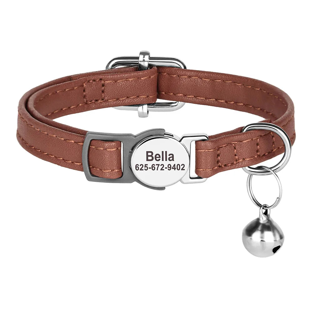 Personalized Cat And Small Dog Adjustable Collar With Engraved Name
