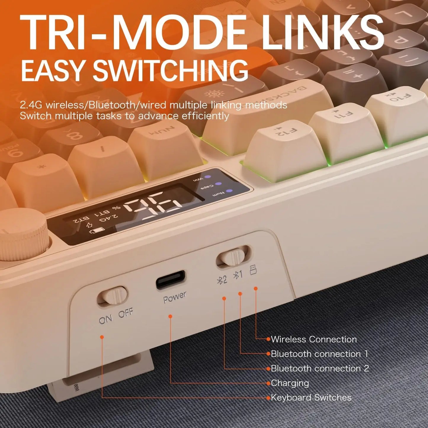 Attack Shark Ziyou Lang Wireless Gaming Keyboard With Display Screen And Knob