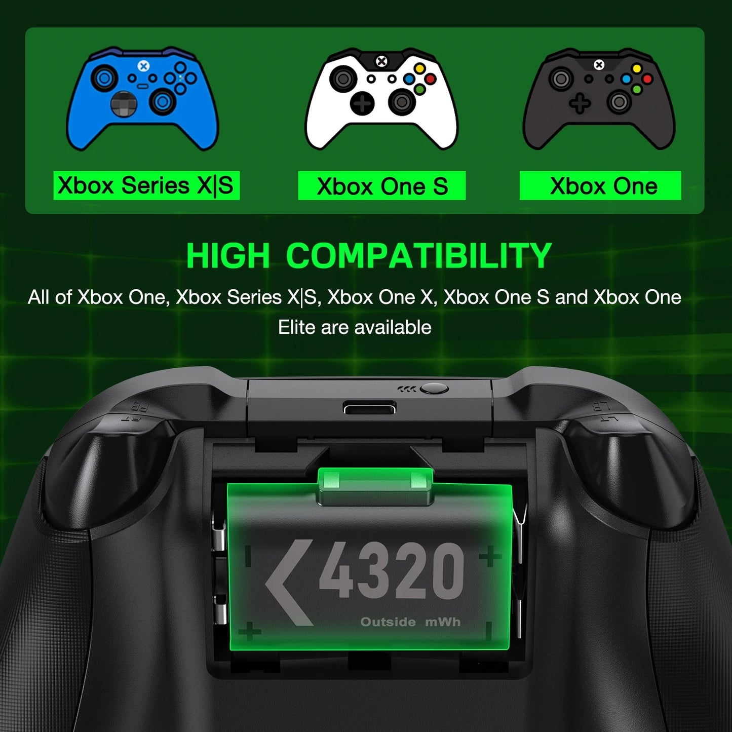 Beboncool S05 Rechargeable Batteries With Dual Fast Charger For Xbox