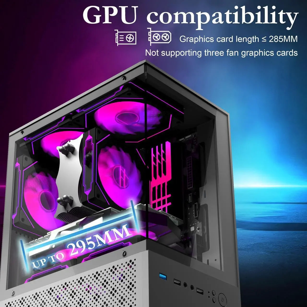 Micro ATX Case With 3x ARGB Fans And Tempered Glass