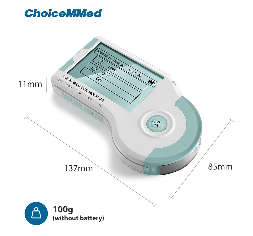 ChoiceMMed Handheld ECG Monitor Real Time Heart Rate Monitoring Electrocardiogram