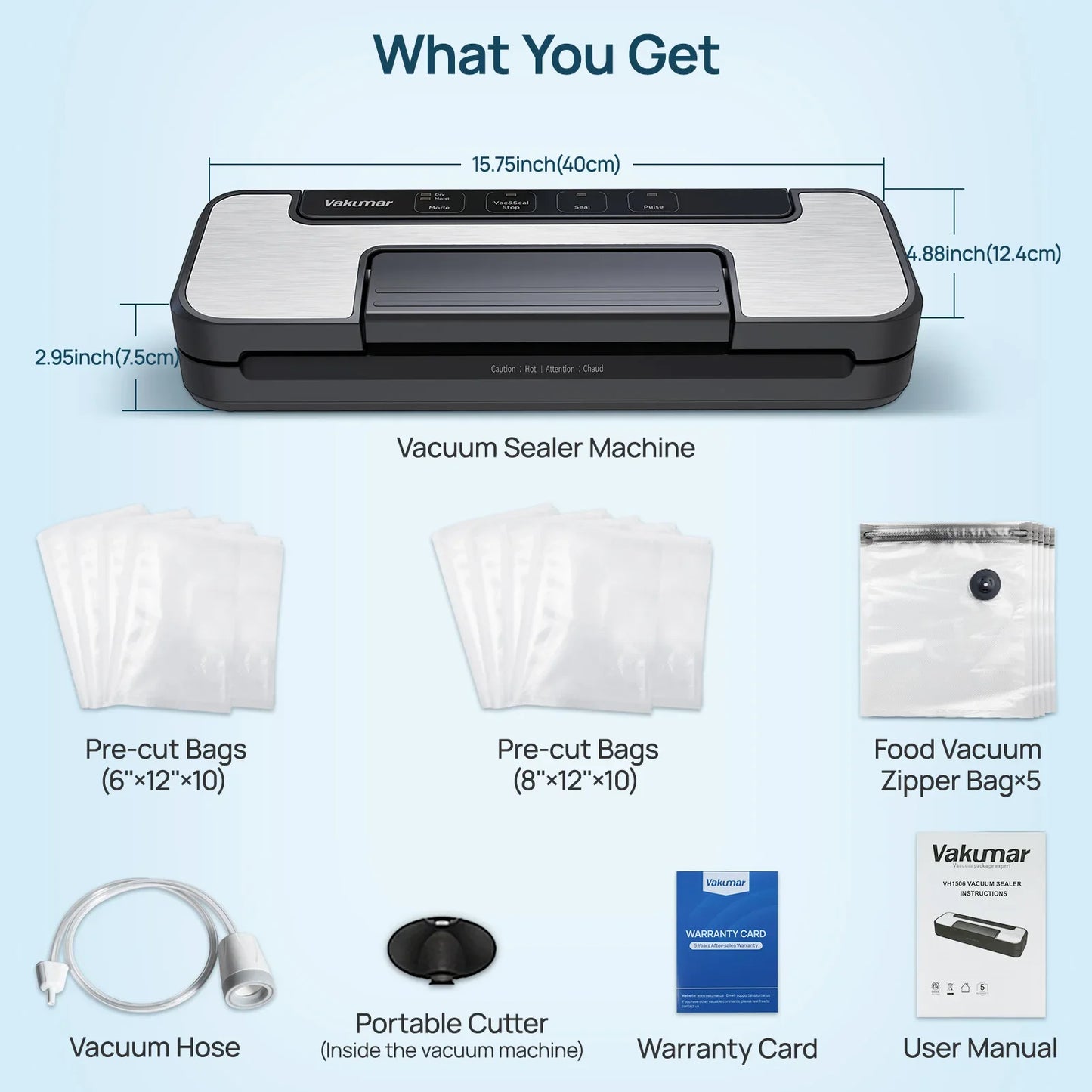Vakumar VH1506 Vacuum Sealer Machine For Sous Vide