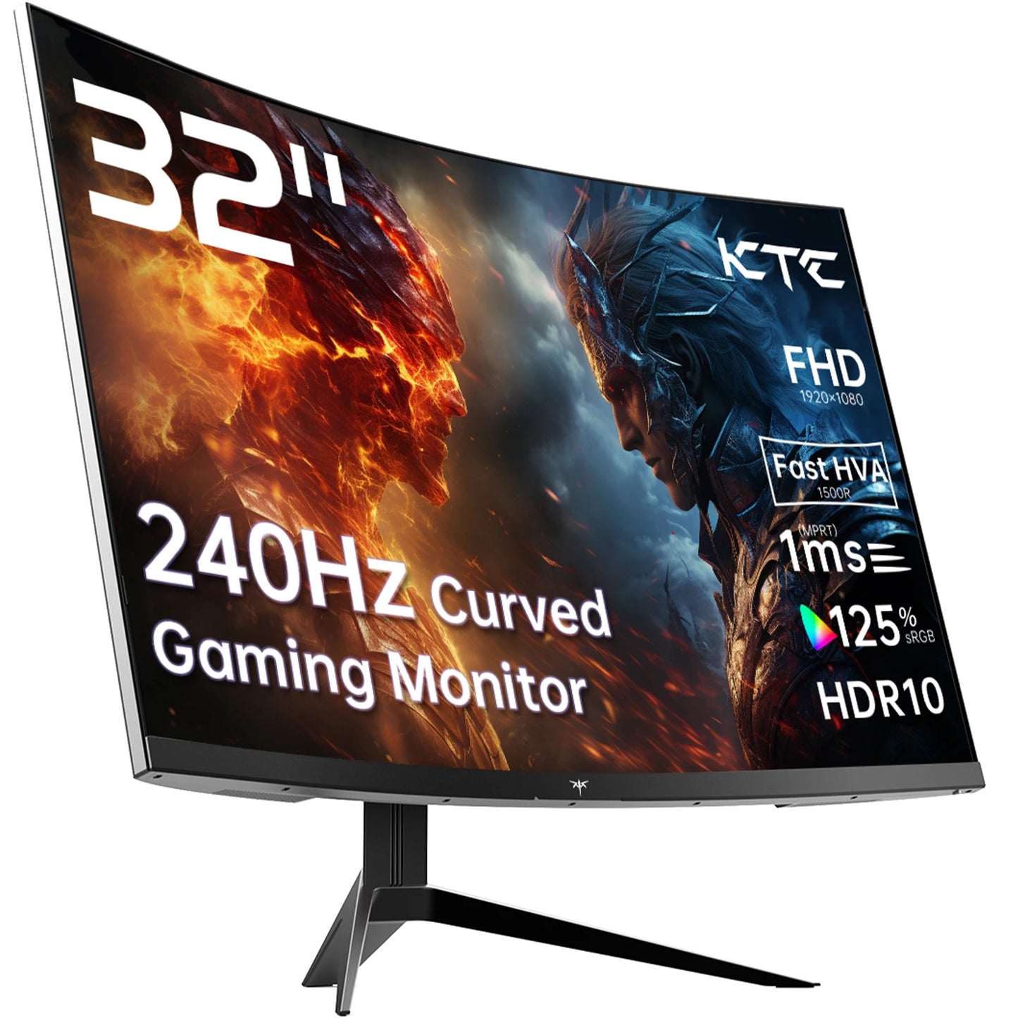 KTC Curved Gaming Monitor 240Hz HDR10 FreeSync G-Sync 1ms