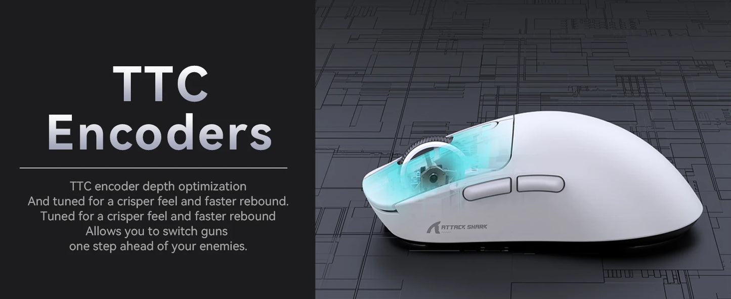 Attack Shark X3 Wireless Gaming Mouse With PAW3395 Sensor