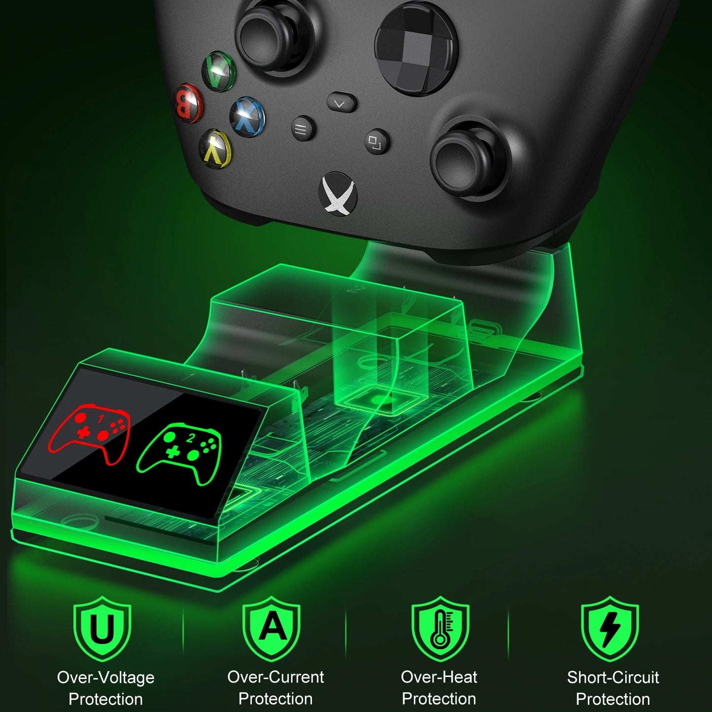 Beboncool S05 Rechargeable Batteries With Dual Fast Charger For Xbox