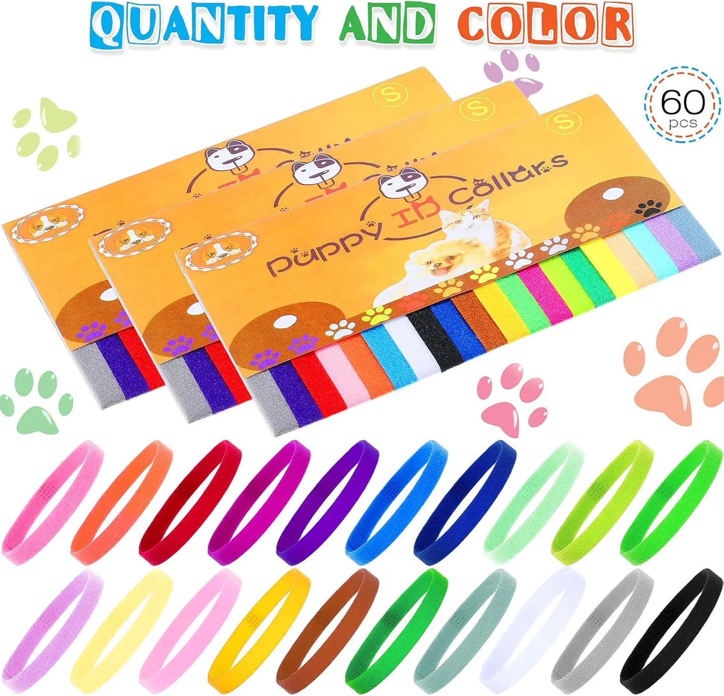 Puppy Whelping Collars Double Sided Adjustable ID Bands