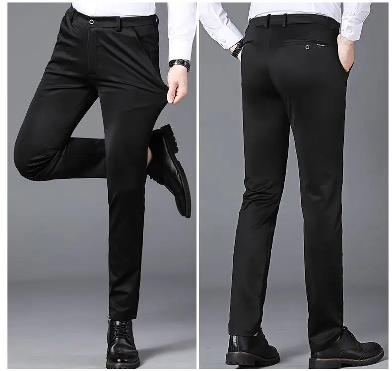 GOZBKF Mens Spring Autumn Business Dress Pants For Office