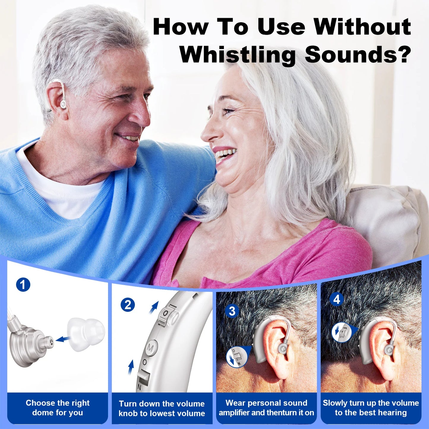 K&FCOPTEE Invisible Hearing Aids Volume Adjustable Rechargeable