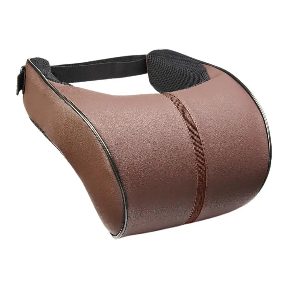 Adjustable Breathable Car Headrest Memory Cotton Cushion Leather Neck Pillow