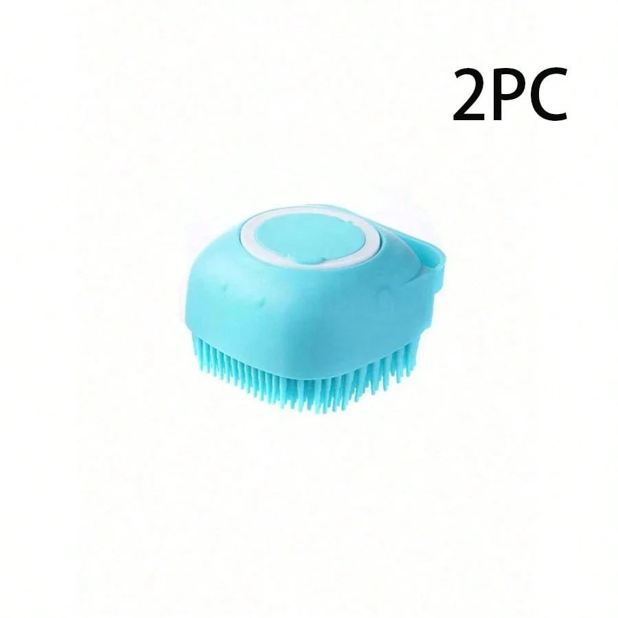 Pet Shampoo Brush for Dogs and Cats with Silicone Dispenser