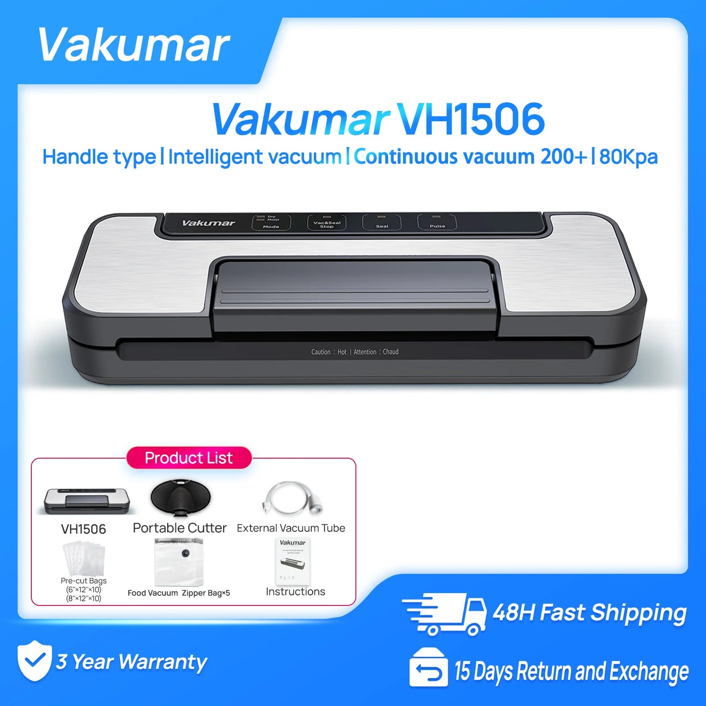 Vakumar VH1506 Vacuum Sealer Machine For Sous Vide