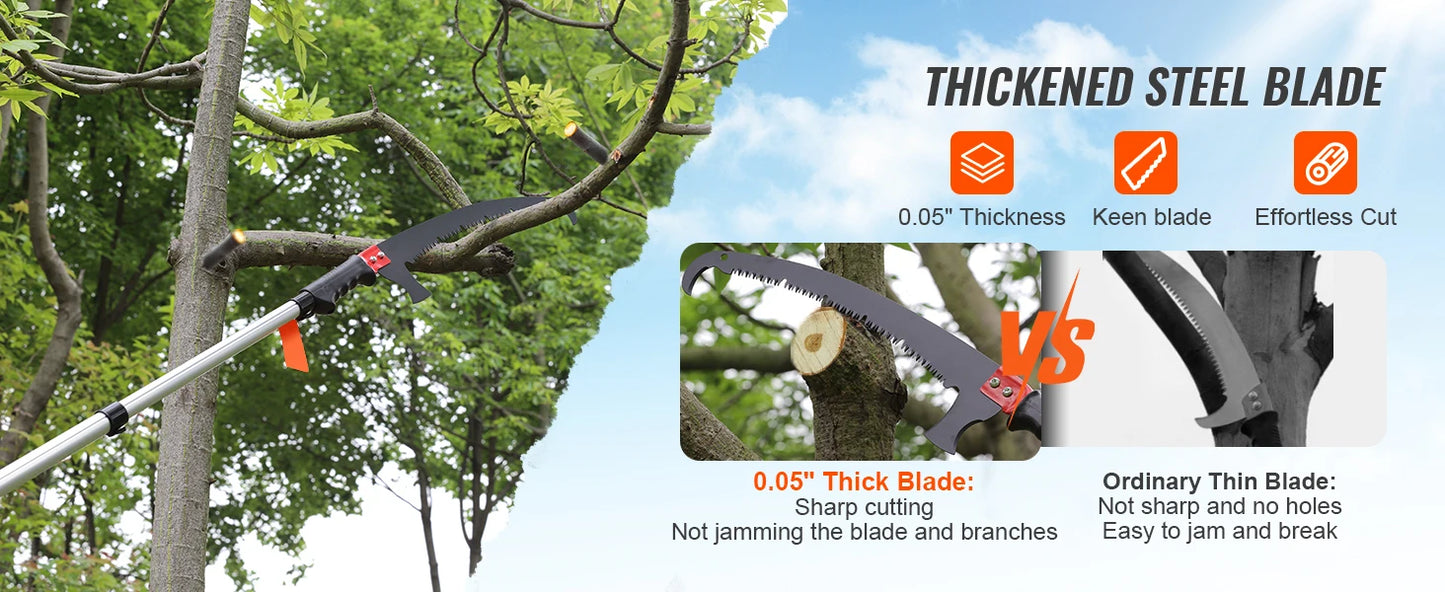 SucceBuy Telescopic Extendable Pole Saw Pruner With Aluminum Handle