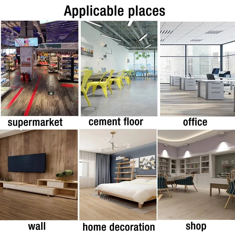 PVC Wood Grain Floor Sticker Set Self-Adhesive Waterproof