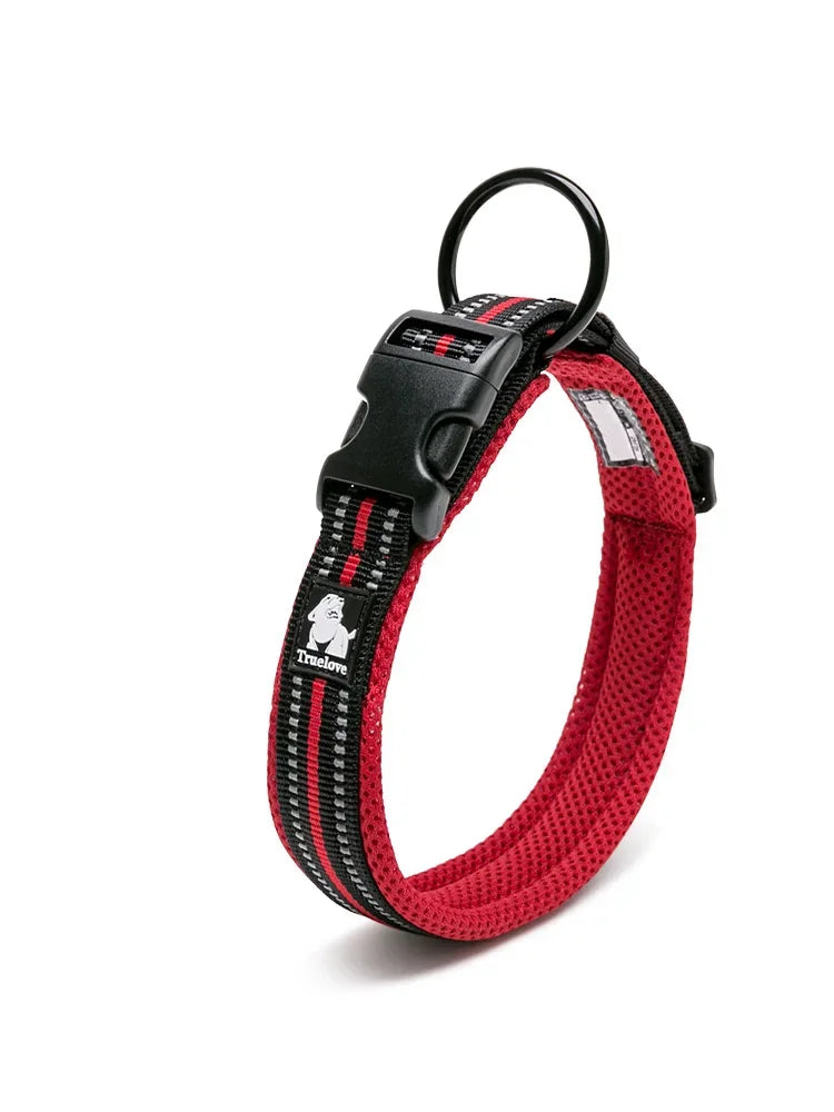 TRUELOVE Adjustable Nylon Dog Collar With Padded Reflective Training
