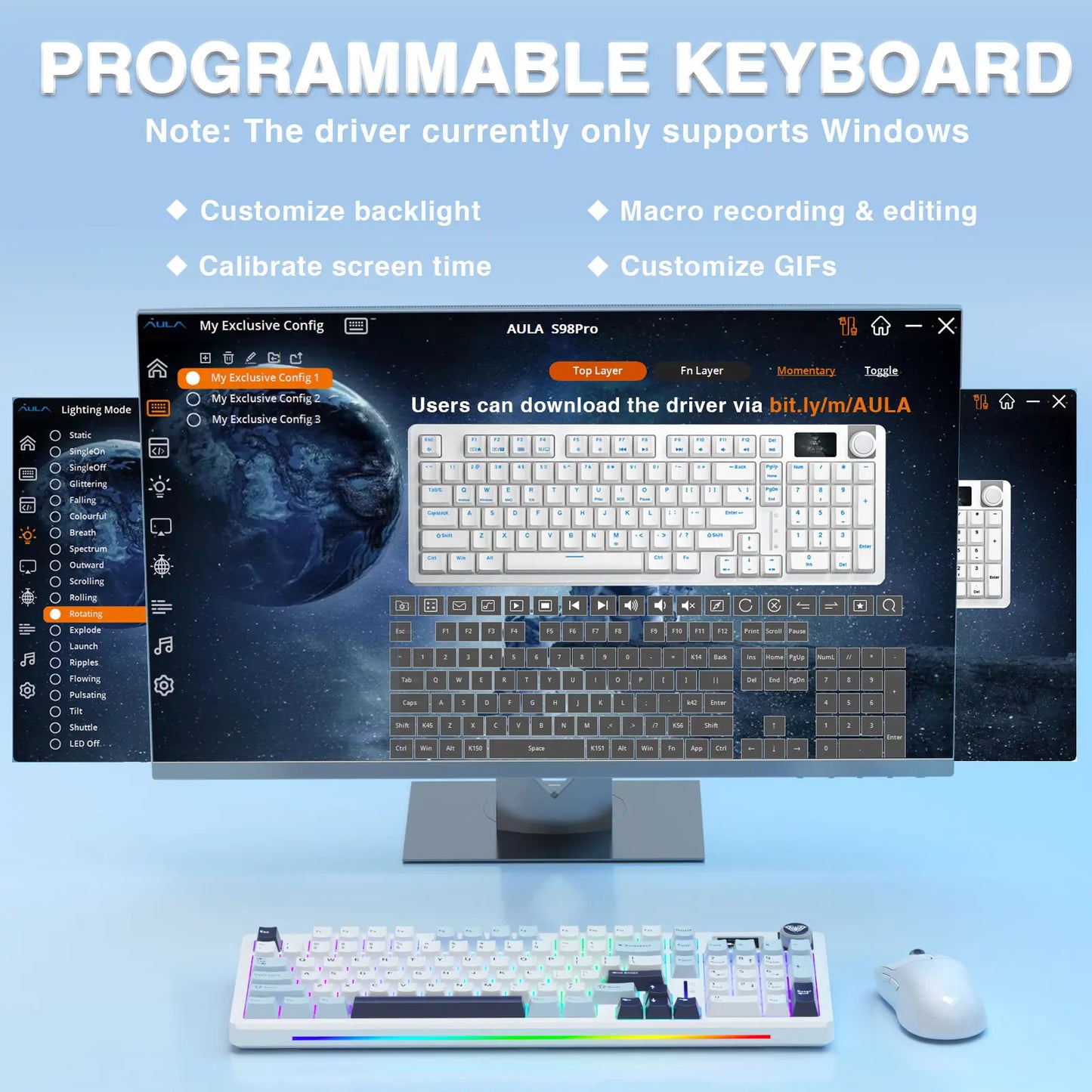 AULA S98pro Wireless Mechanical Keyboard With Gasket Hot Swap