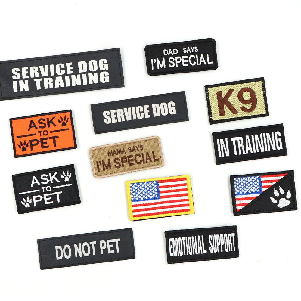 PETRAVEL CN Military Dog Harness Vest Leash Set With Patches