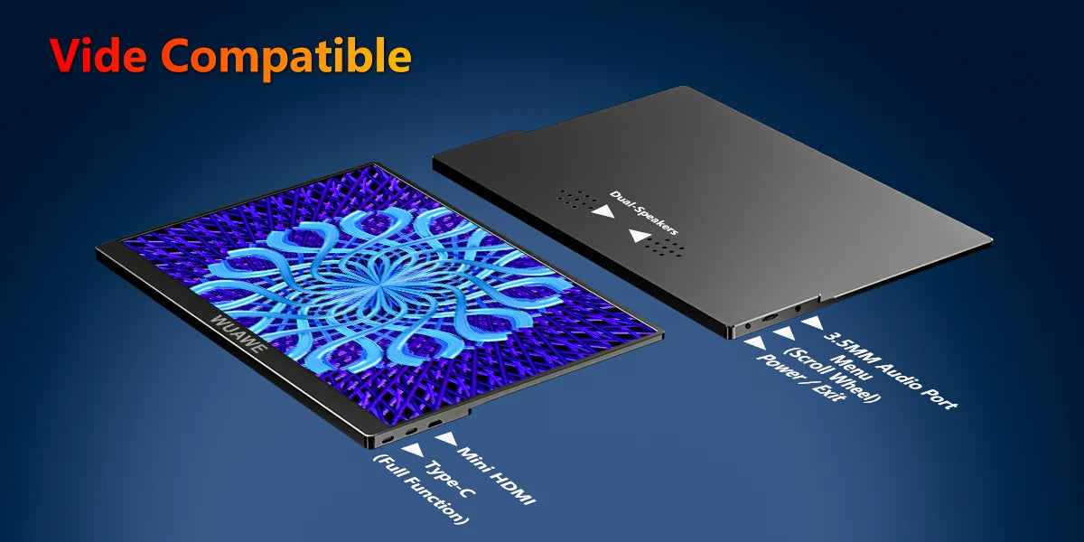 WUAWE Portable Monitor USB C HDMI Travel External Second Screen
