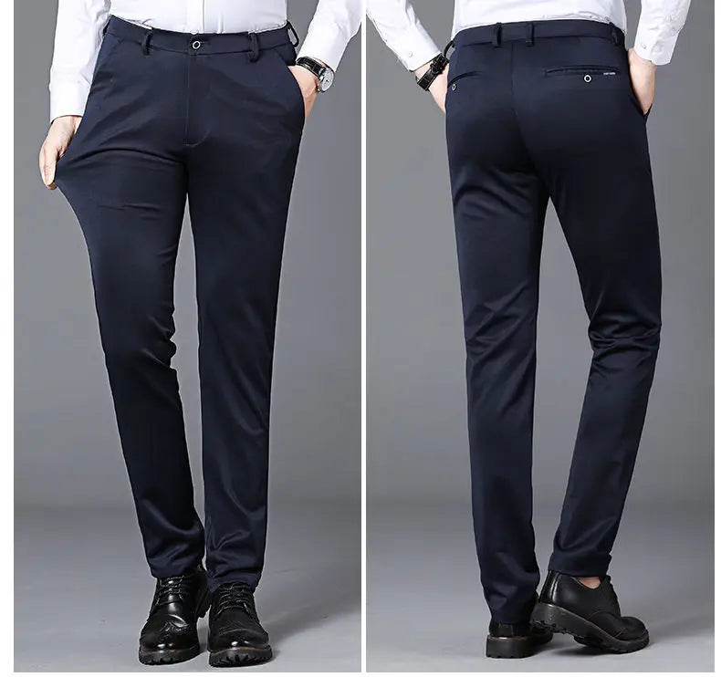 GOZBKF Mens Spring Autumn Business Dress Pants For Office