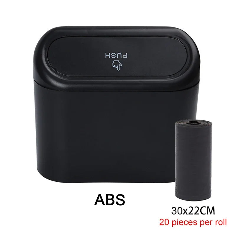 Car Trash Can With Lid Includes 60 Garbage Bags Leakproof Compact