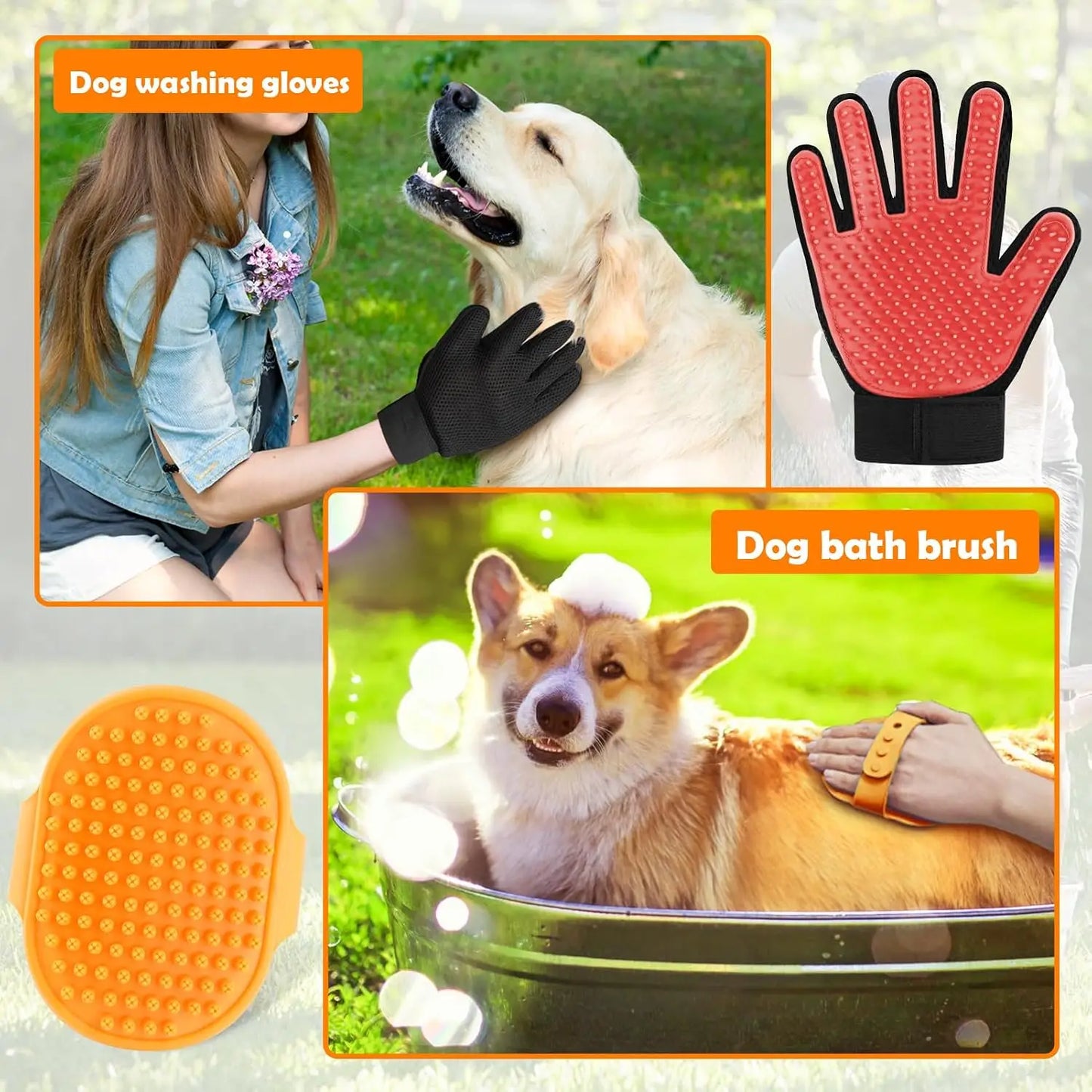 Dog Washing Hose Attachment 8 Spray Patterns Soap Dispenser