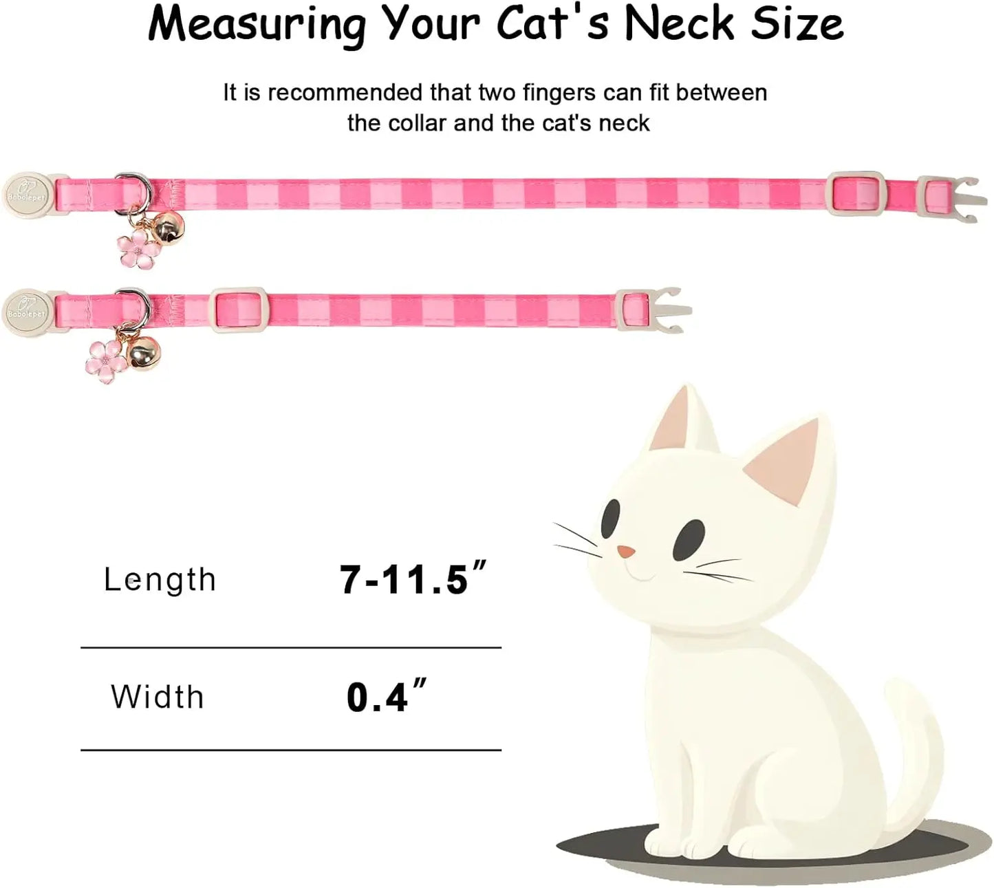Two Pack Cat Collars With Bell And Pendant Adjustable Kitten