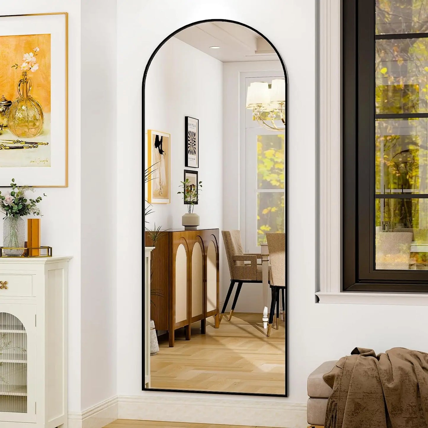 HARRITPURE Aluminum Alloy Frame Living Room Mirror