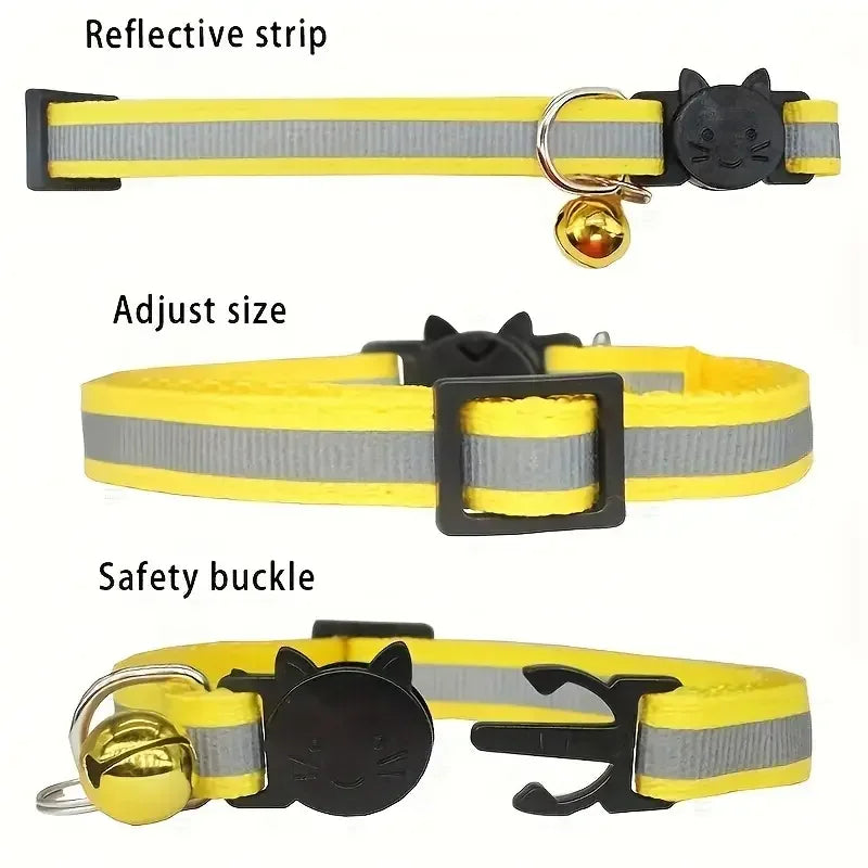 Personalized Reflective Cat Safety Collar Adjustable With Engraved ID