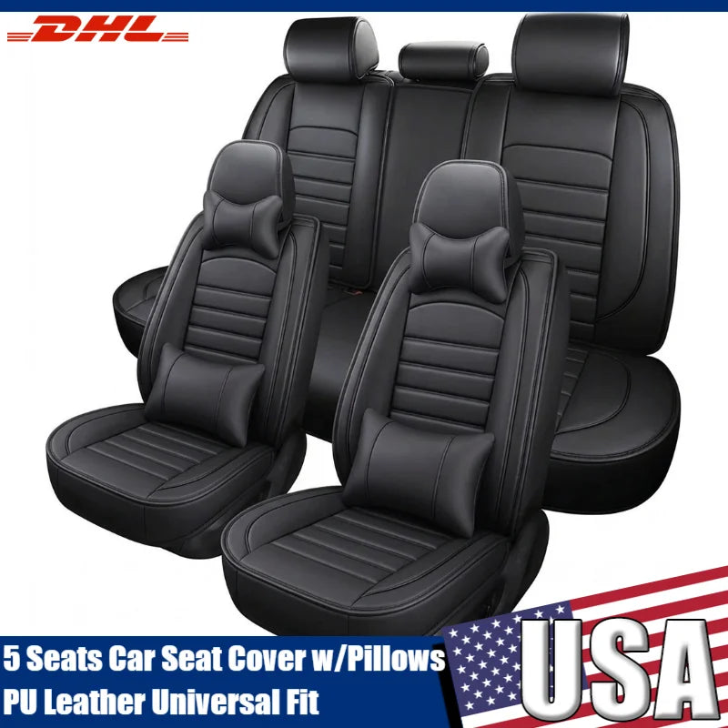 PU Leather Universal Car Seat Cover 5 Seats Waterproof Pad