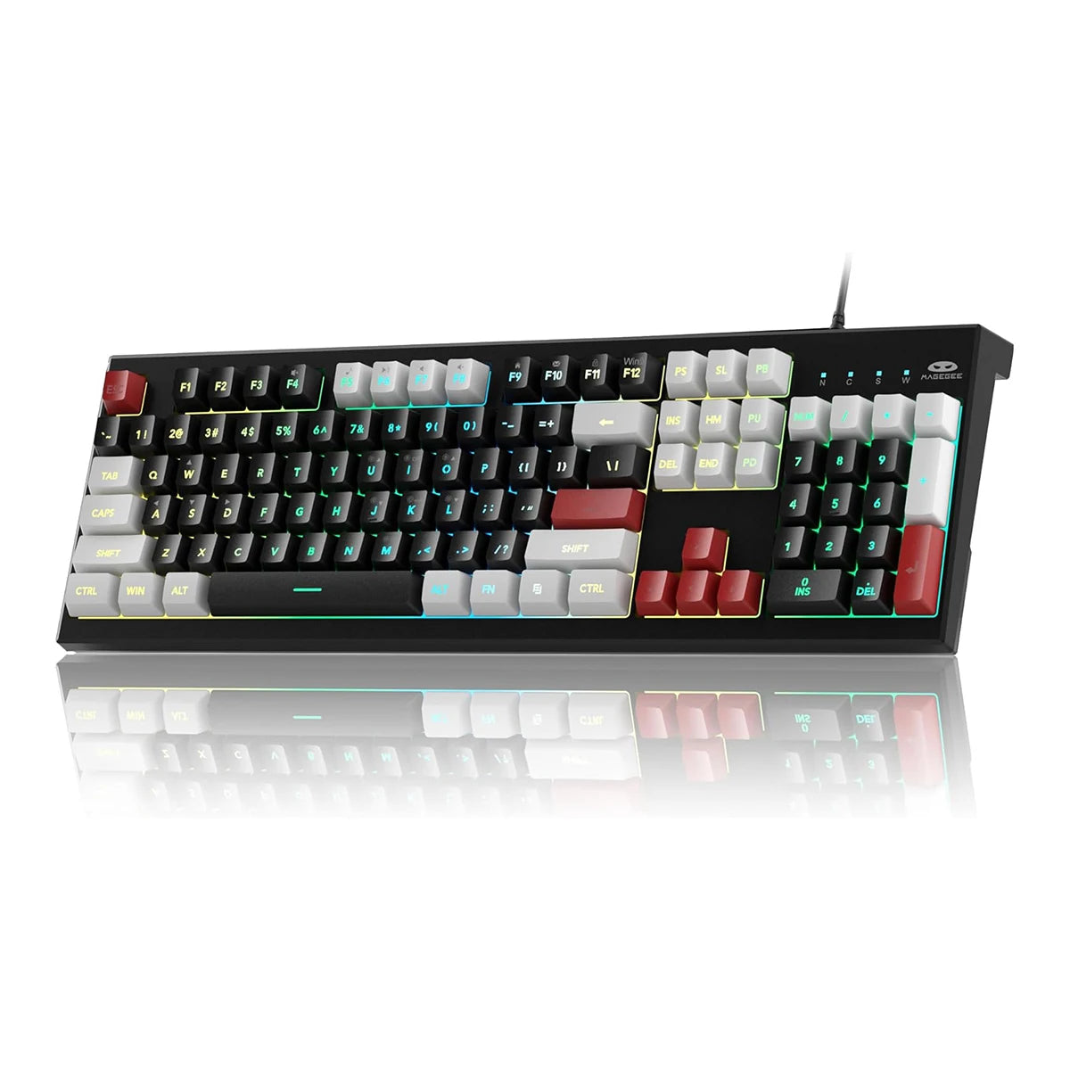 MageGee K2 Classic Keyboard Wired RGB Backlit 104 Keys