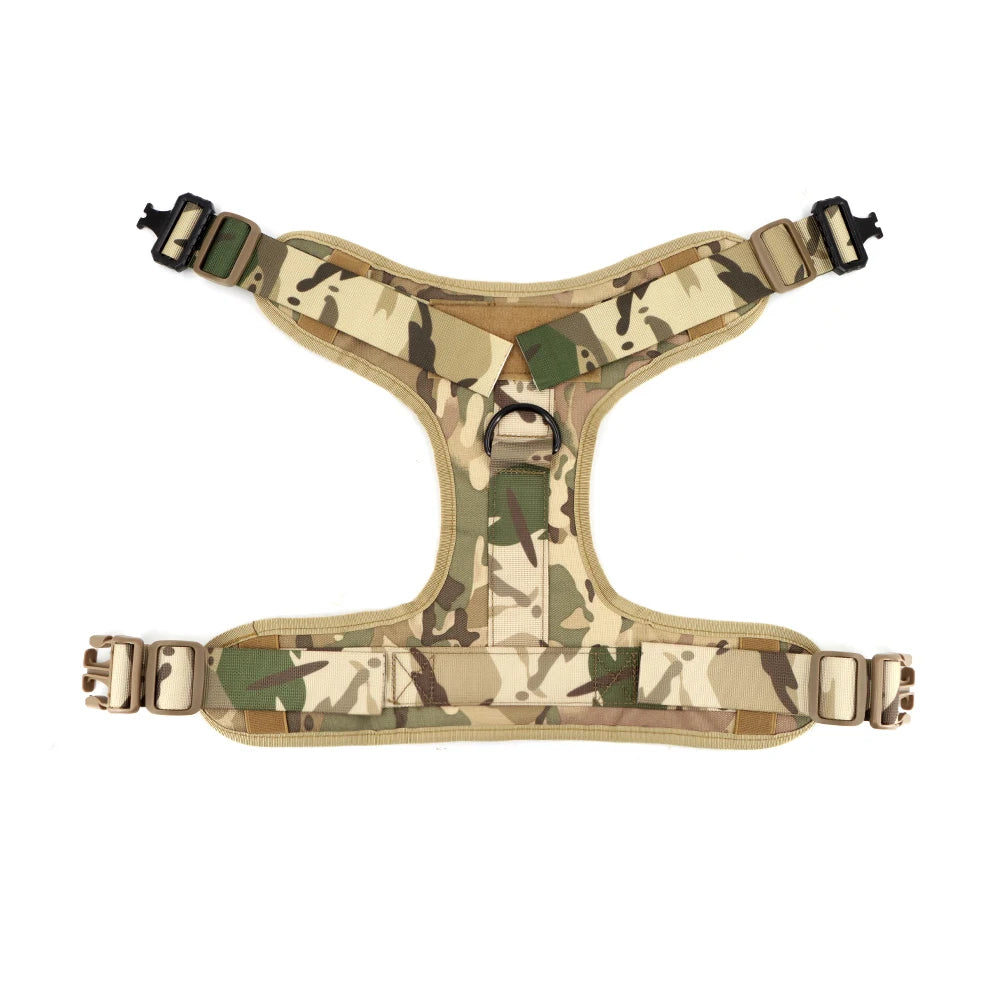 PETRAVEL CN Military Dog Harness Vest Leash Set With Patches