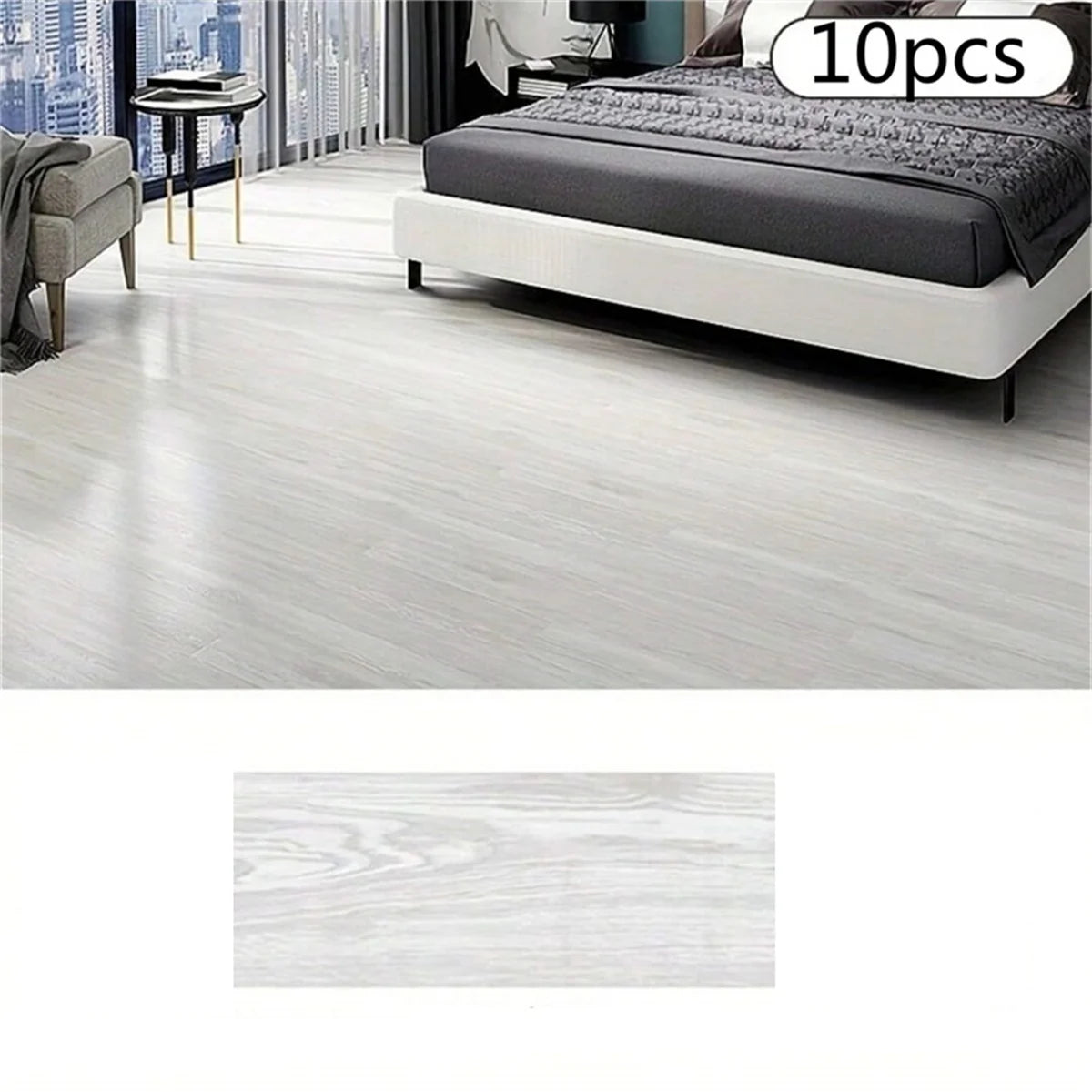PVC Wood Grain Floor Sticker Set Self-Adhesive Waterproof