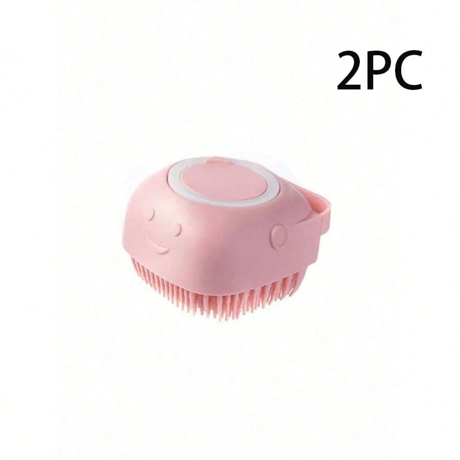 Pet Shampoo Brush for Dogs and Cats with Silicone Dispenser