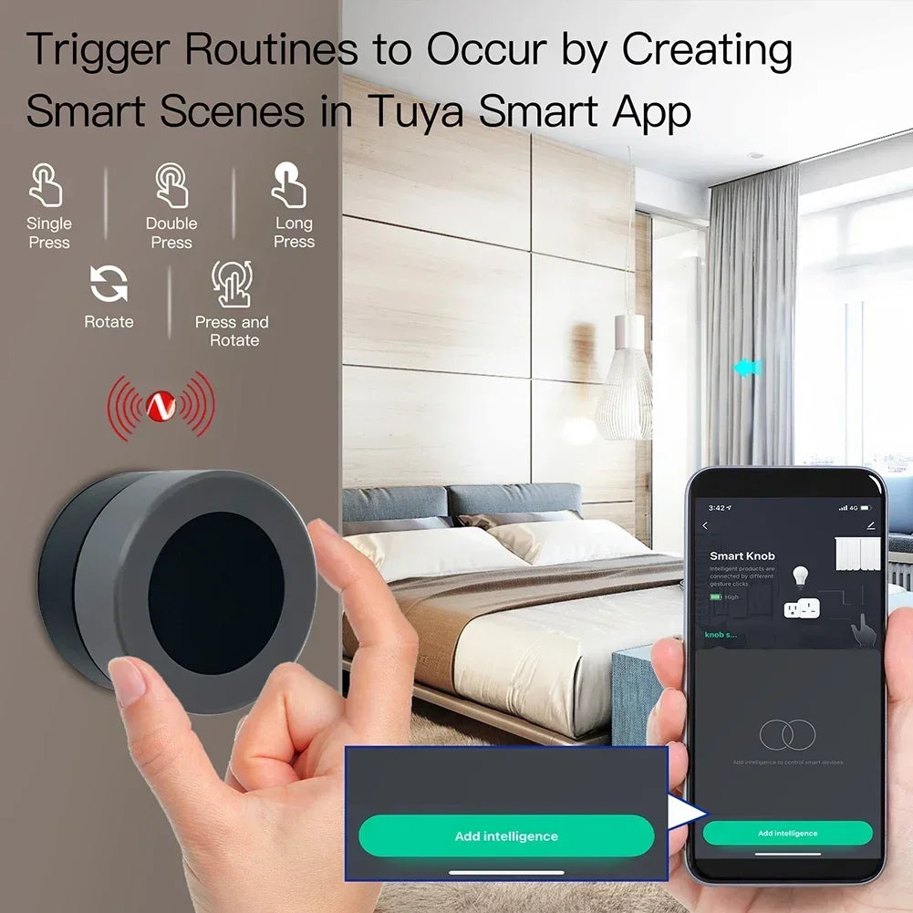 MOES ZigBee Smart Knob Switch Wireless Scene Controller Battery Powered
