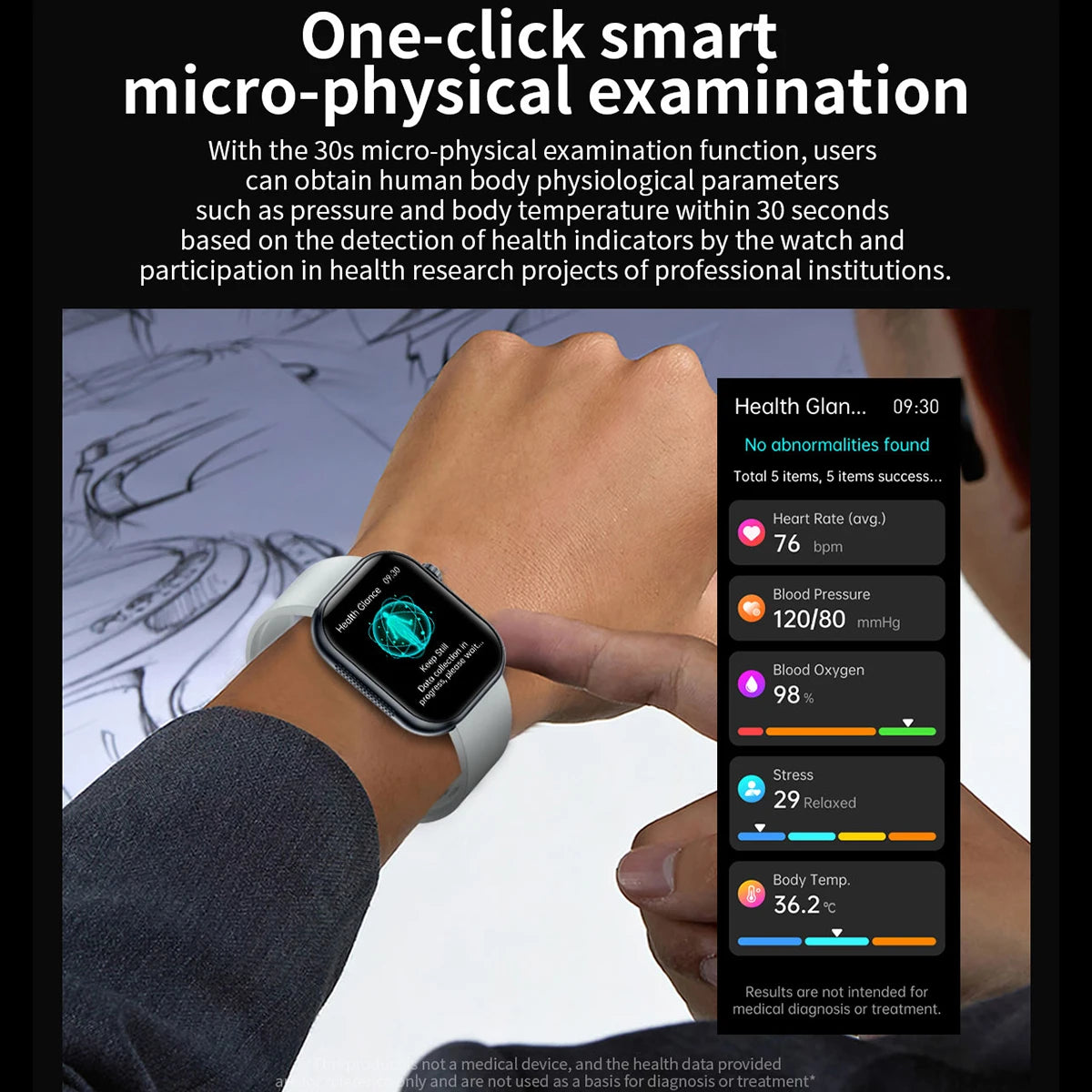 AI Health ECG PPG Smartwatch Blood Pressure Bluetooth Calling Women