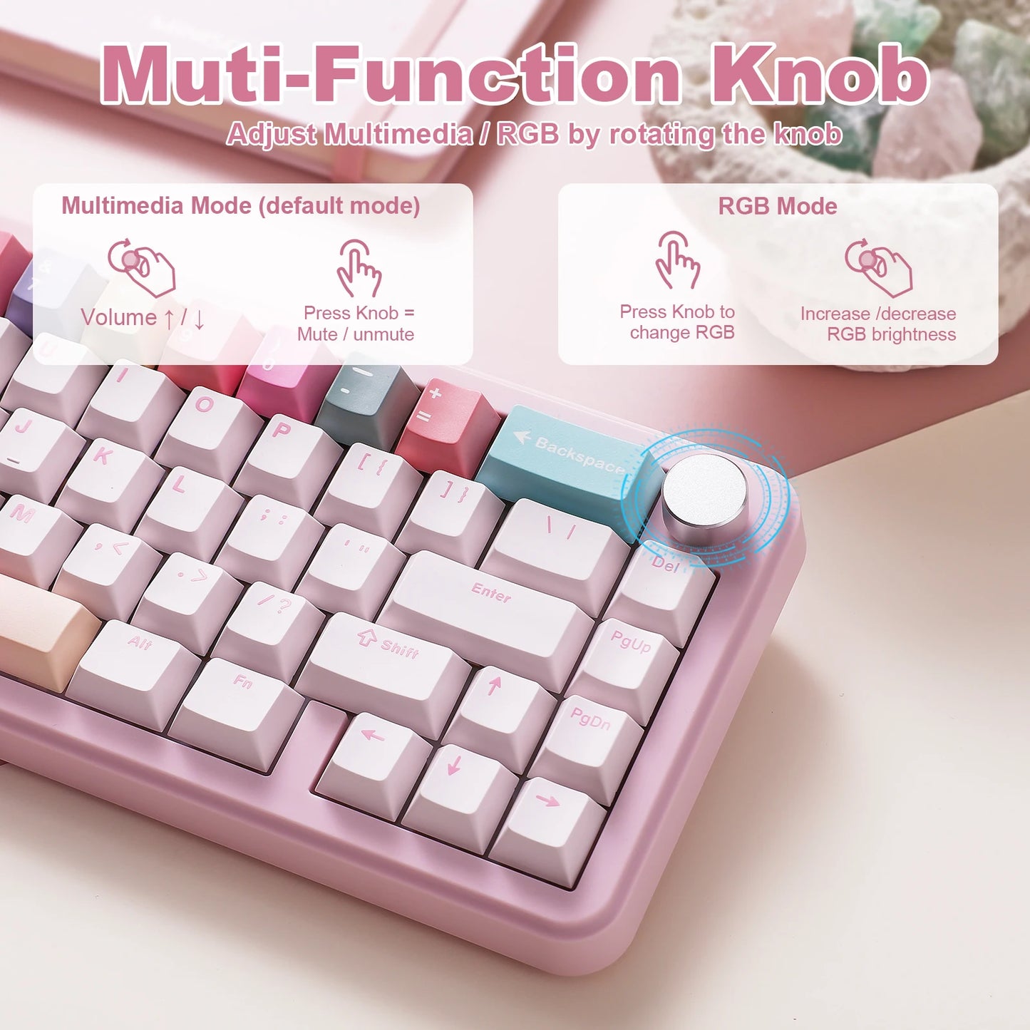YUNZII B68 Wireless Mechanical Gaming Keyboard Tri Mode Hot Swappable