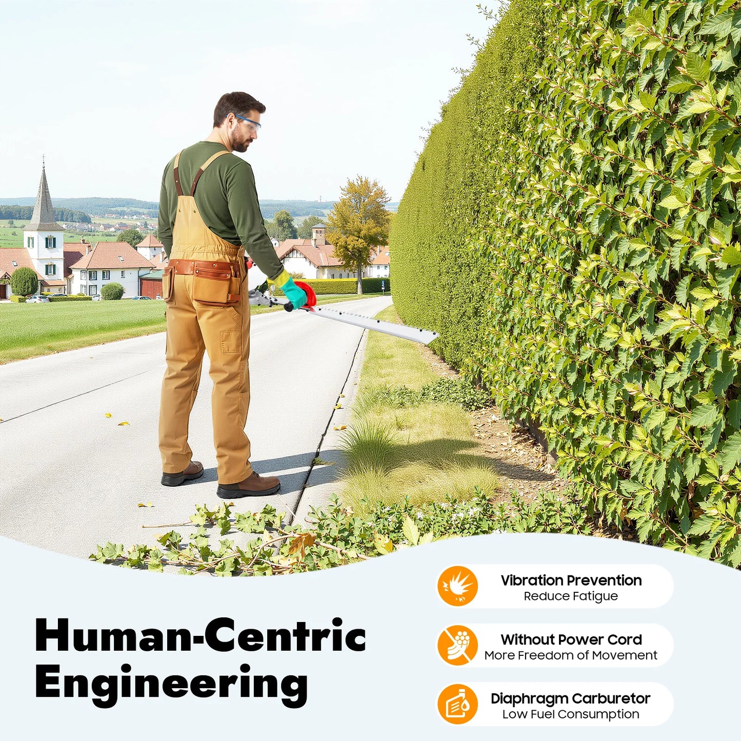 Bymaocar Gas Hedge Trimmer With Single Edge Blade Pro