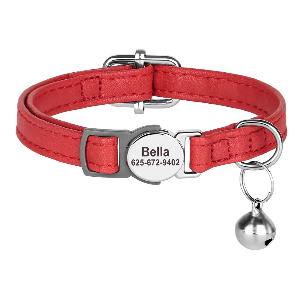 Personalized Cat And Small Dog Adjustable Collar With Engraved Name