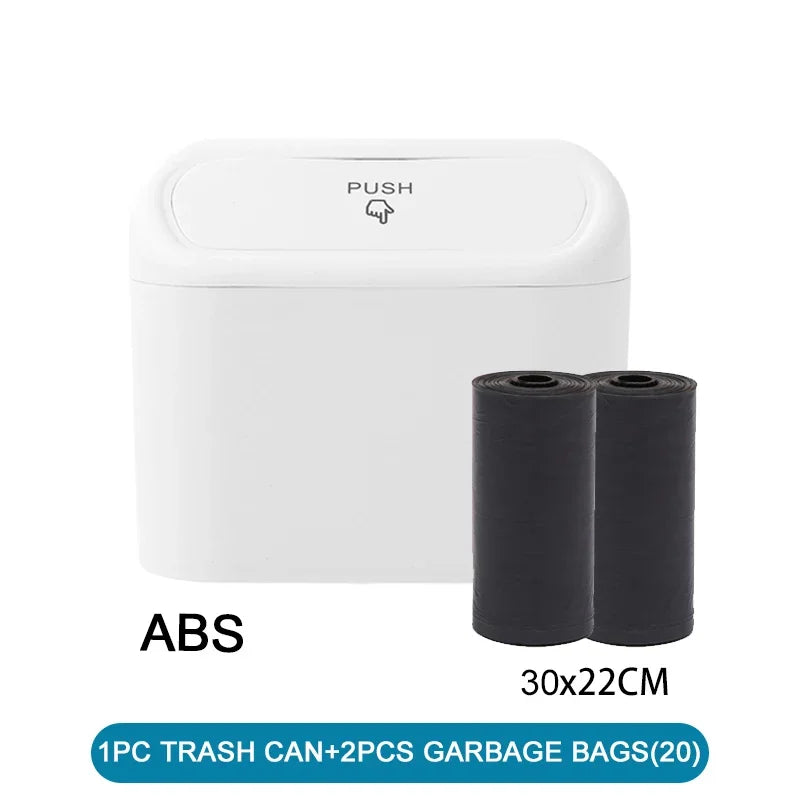 Car Trash Can With Lid Includes 60 Garbage Bags Leakproof Compact