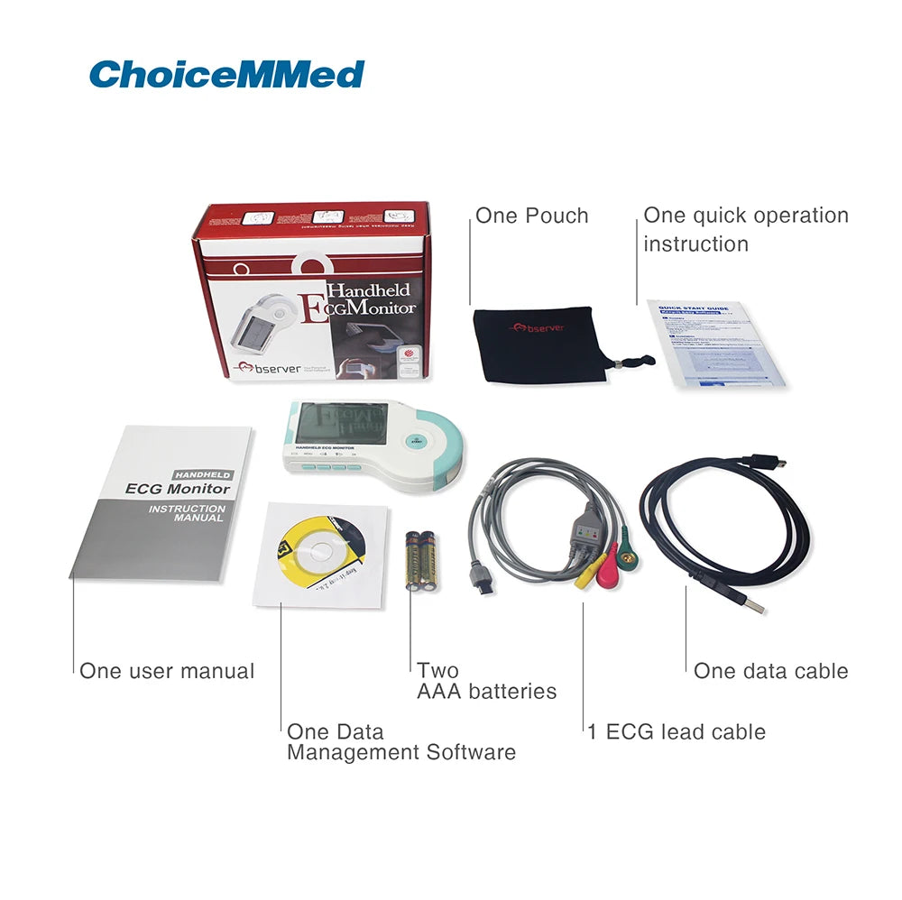 ChoiceMMed Handheld ECG Monitor Real Time Heart Rate Monitoring Electrocardiogram
