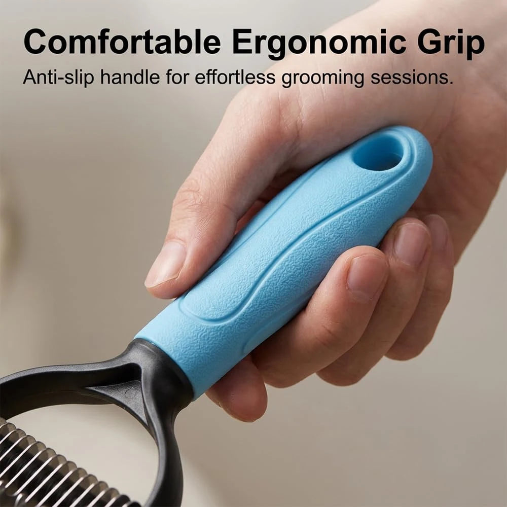 2-In-1 Dematting Comb For Dogs And Cats Deshedding Brush Tool