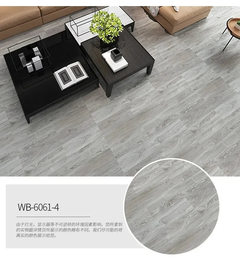PVC Wood Grain Floor Sticker Set Self-Adhesive Waterproof