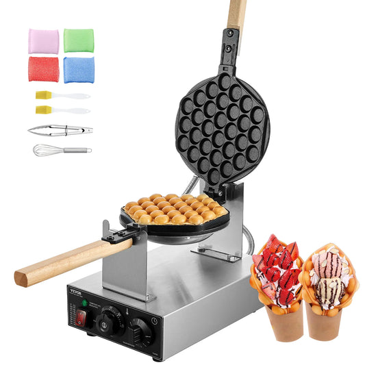 SucceBuy Commercial Egg Bubble Waffle Maker With Nonstick Surface