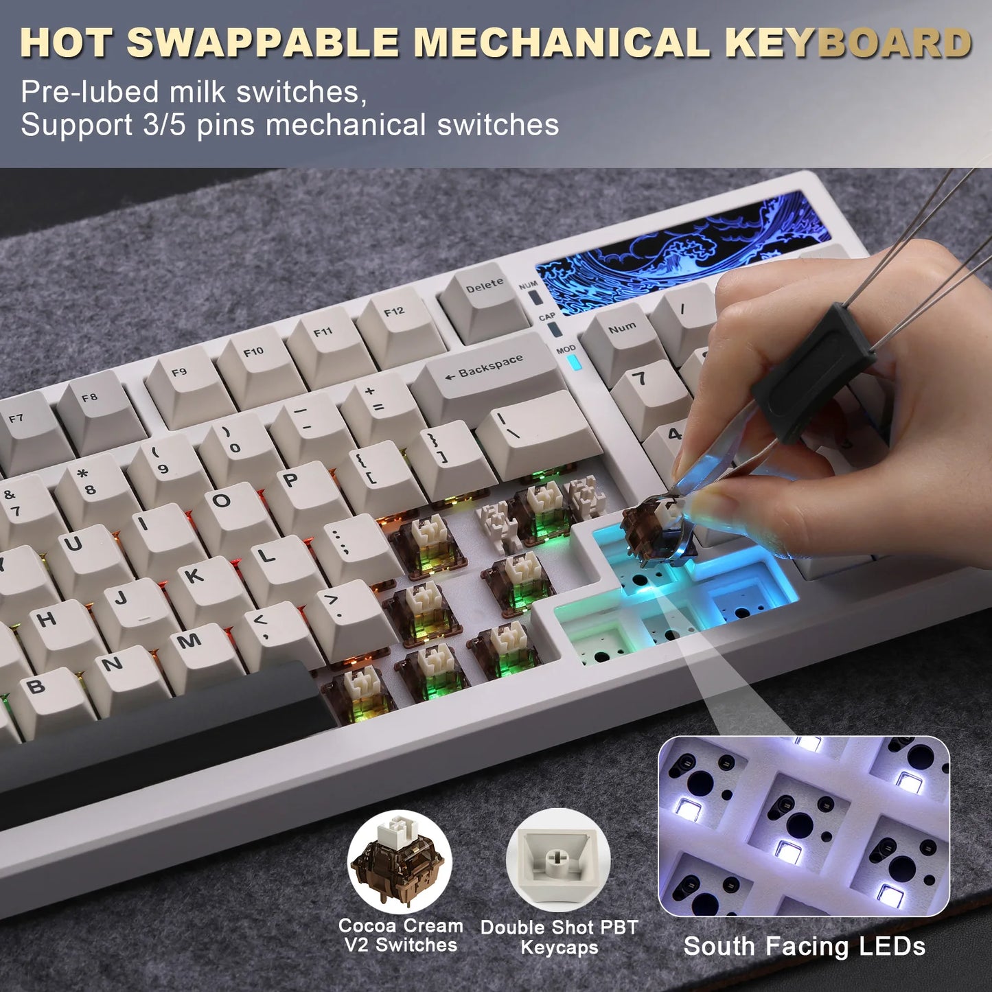YUNZII YZ98 Mechanical Keyboard 98 Percent Layout Hot Swap Gasket
