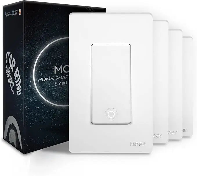 MOES New Star Ring Series Tuya Smart WiFi Light Switch Three Way Voice Control